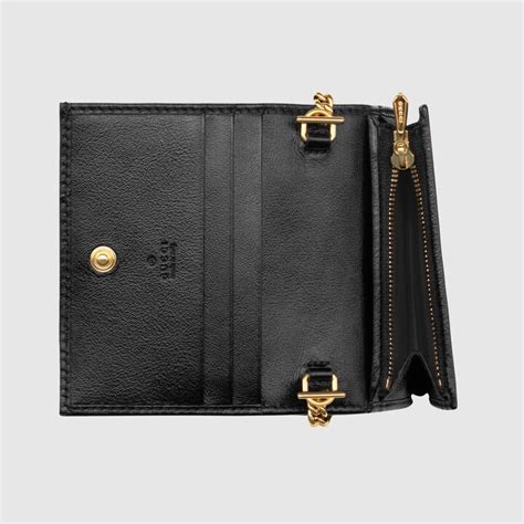 gucci leather card case on chain|Gucci wallet price.